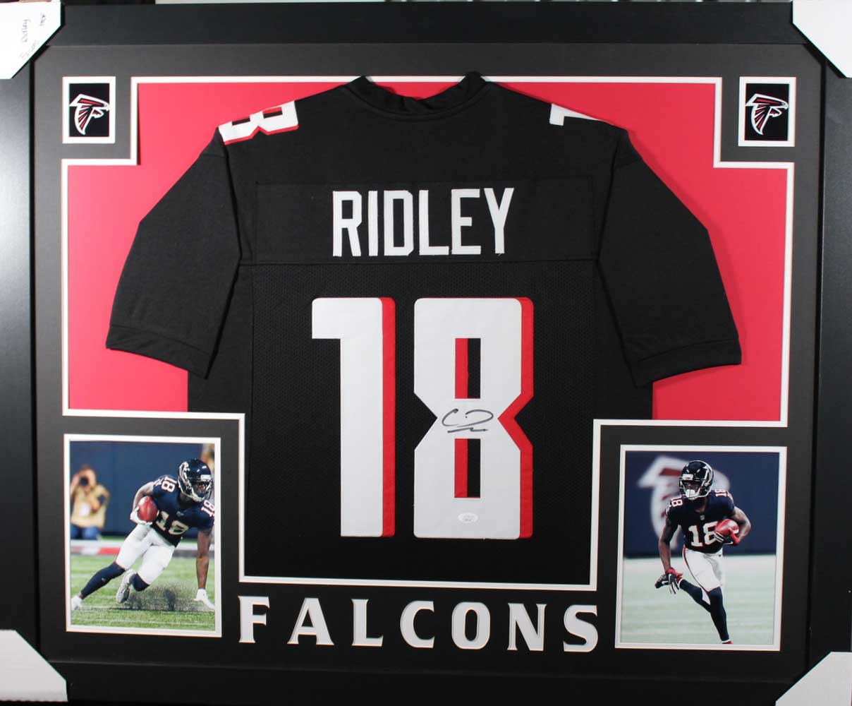 Calvin Ridley Autographed Atlanta Falcons Framed Black XL Jersey JSA 31065