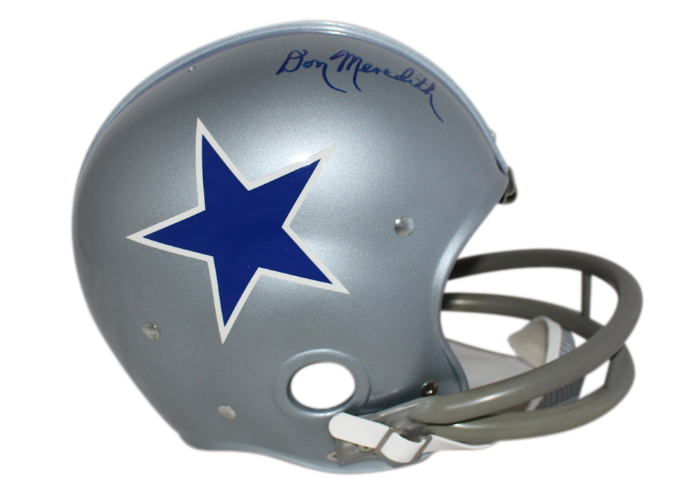 Don Meredith Autographed/Signed Dallas Cowboys RK Helmet JSA 31080