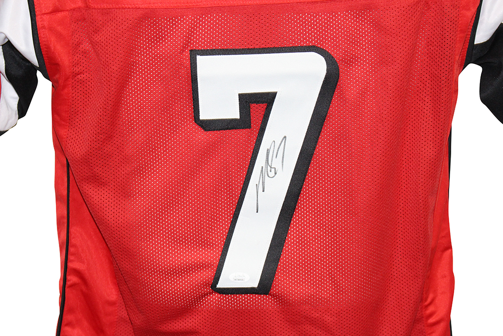 Michael Vick Autographed/Signed Pro Style Red XL Jersey JSA 31081