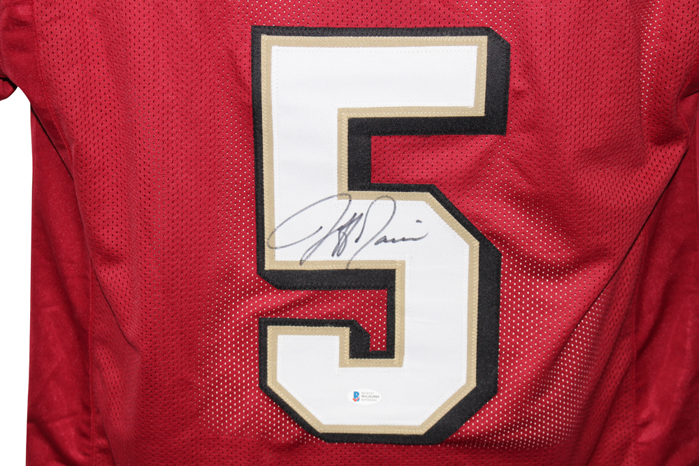 San Francisco 49ers Jeff Garcia Autographed Red Jersey Beckett BAS