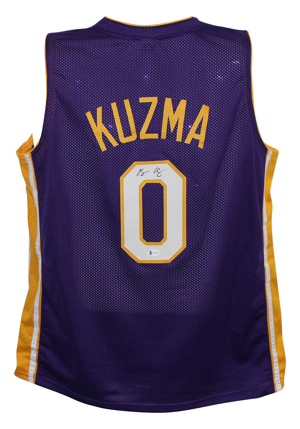 Kyle Kuzma Autographed/Signed Pro Style Purple XL Jersey BAS 31096