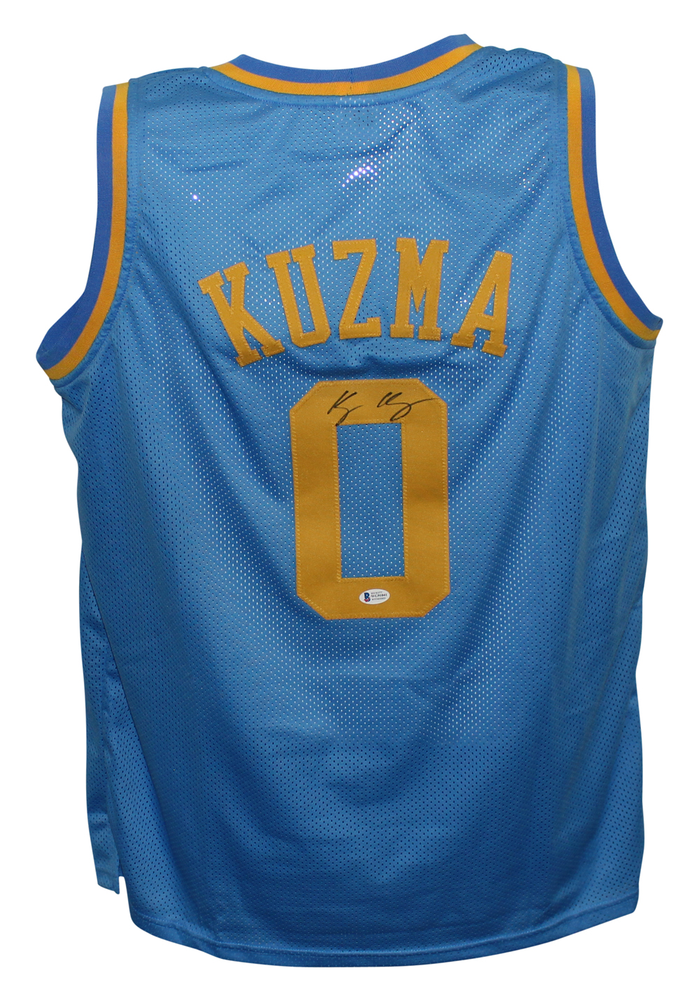 Kyle Kuzma Autographed/Signed Pro Style Baby Blue XL Jersey BAS