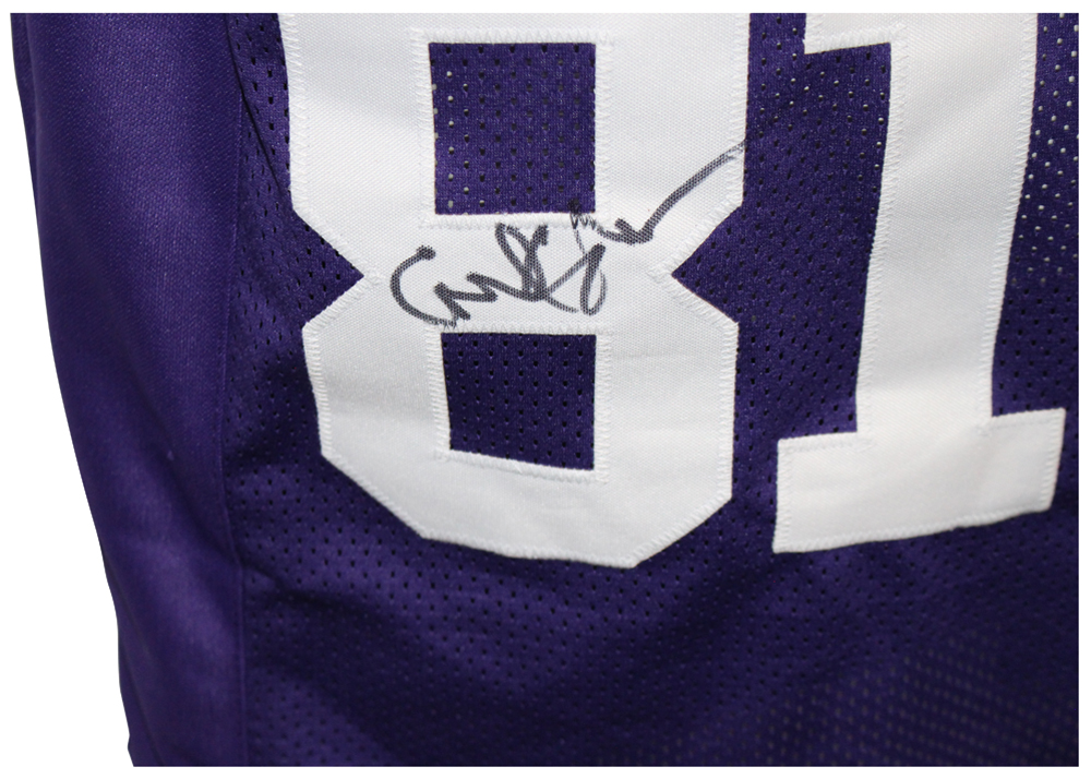 Purple People Eaters Autographed/Signed Pro Style Purple XL Jersey BAS 29415