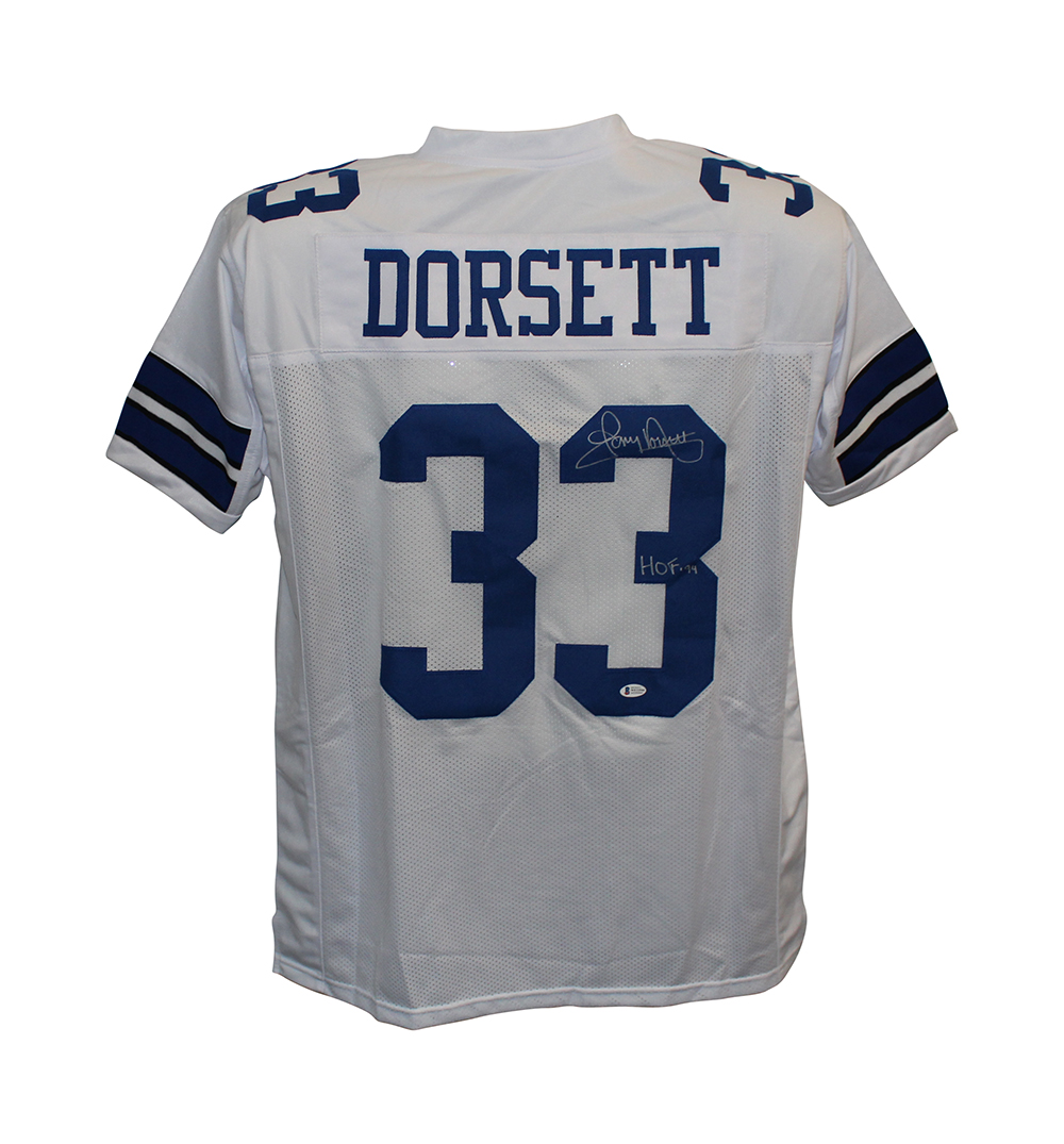 Tony Dorsett Autographed/Signed Pro Style White XL Jersey HOF BAS 31116