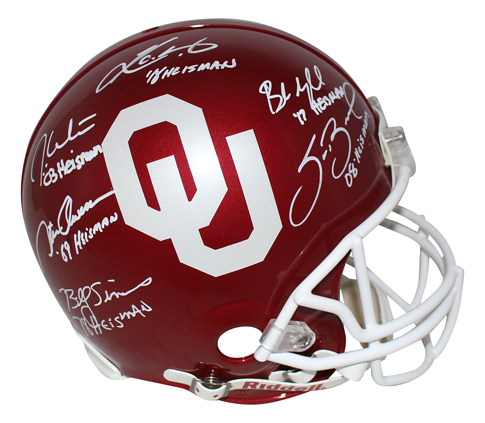 Oklahoma Sooners Heisman Winners Autographed Authentic Helmet BAS 31121
