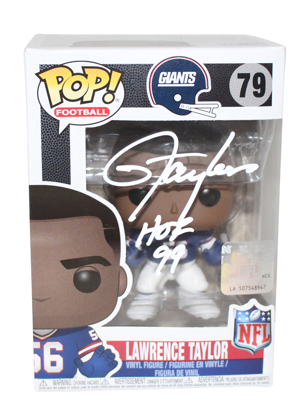 Lawrence Taylor Autographed New York Giants NFL Funko Pop #79 BAS 31122