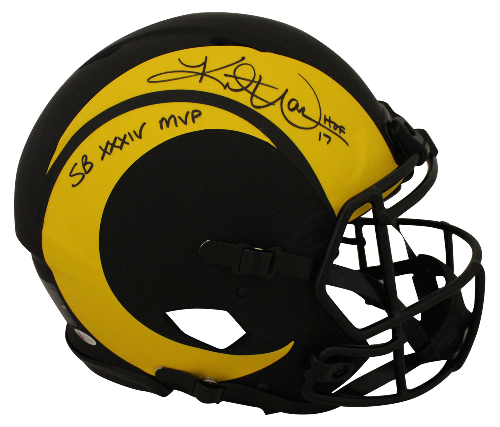 Kurt Warner Signed St Louis Rams Authentic Eclipse Helmet MVP HOF BAS 31138