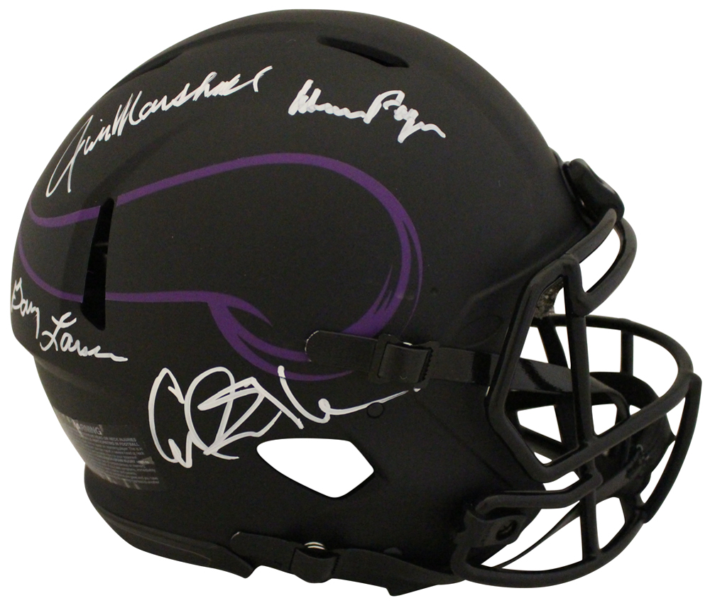 Purple People Eaters Signed Minnesota Vikings Authentic Eclipse Helmet BAS 29416