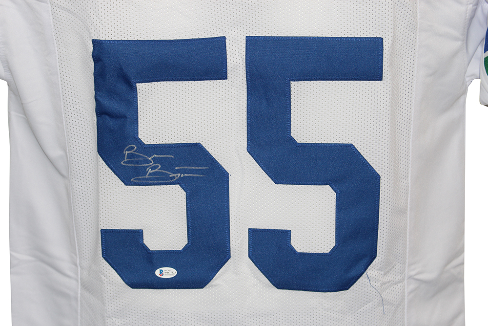 Brian Bosworth Autographed/Signed Pro Style White XL Jersey BAS 31145