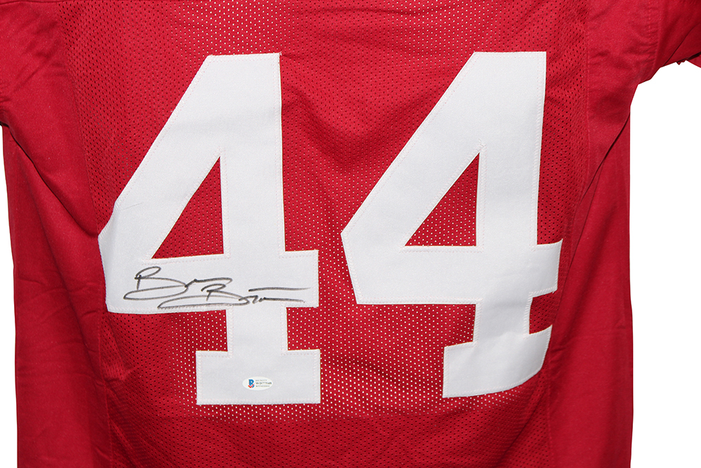 Brian Bosworth Autographed/Signed College Style Red XL Jersey BAS 31146