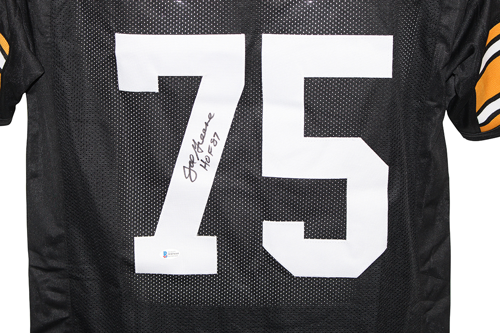 Joe Greene Autographed/Signed Pro Style Black XL Jersey HOF BAS 31148