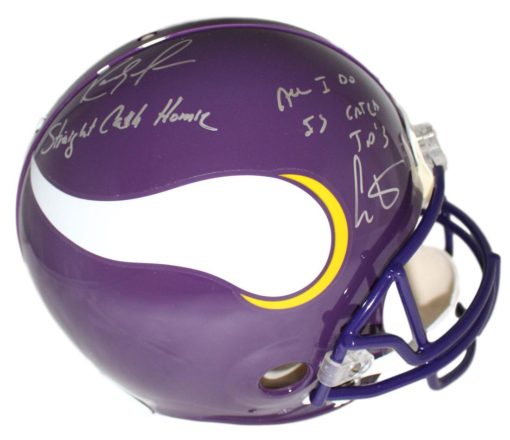 Randy Moss & Cris Carter Signed Minnesota Vikings Authentic Helmet JSA 23934