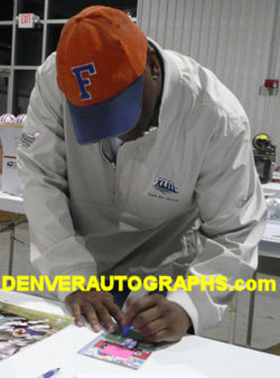 Thurman Thomas Autographed/Signed Buffalo Bills Goal Line Art Blue HOF 13566