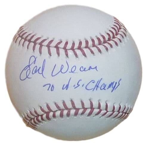 Earl Weaver Autographed MLB Baseball w/70 W.S. Champs Baltimore Orioles 13769